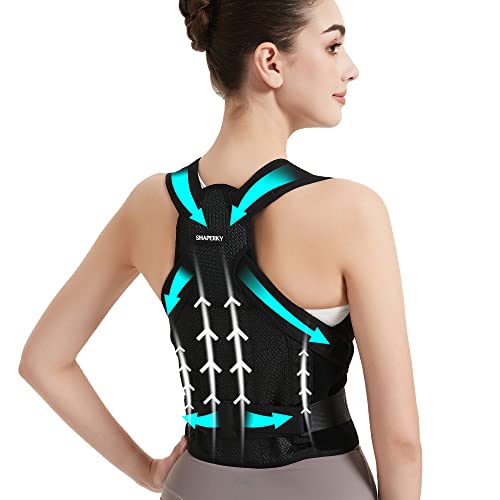 Back Brace and Posture Corrector for Women and Men, Adjustable And Lightweight Posture Corrector Back Support, Scoliosis and Hunchback Correction, Relief Back Pain, Provides Support And Shape For Neck, Shoulders And Back (Large)