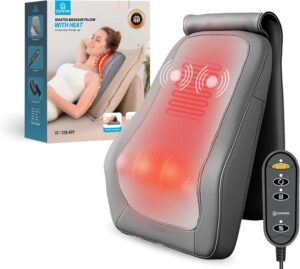 COMFIER Shiatsu Neck Massager with Heat, 3D Deep Kneading Back Massager